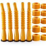 5 Pack Gas Can Spout Replacement,Extendable Gas Can Nozzle for 1/2/5/10 Gallon Gas Cans,Durable, Leak-Proof, Easy Pour Design (Yellow)-0