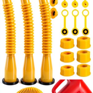 Gas Can Spout Replacement Kit, 3 Kit Gas Can Flexible Nozzle Replacement Suitable for Most 1/2/5/10 Gal Oil Cans-0